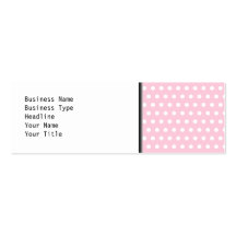 Pink and White Polka Dots Pattern. Business Card