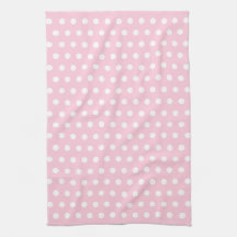 Pink and White Polka Dots Pattern. Towels