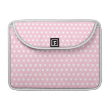 Pink and White Polka Dots Pattern. Sleeve For MacBooks