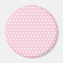 Pink and White Polka Dots Pattern. Magnets
