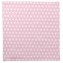 Pink and White Polka Dots Pattern. Printed Napkin
