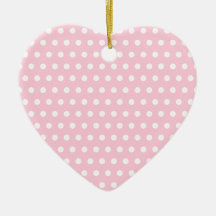 Pink and White Polka Dots Pattern. Christmas Tree Ornament