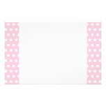 Pink and White Polka Dots Pattern. Customized Stationery