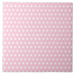 Pink and White Polka Dots Pattern. Ceramic Tiles