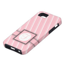 Pink and White Striped Monogram Design