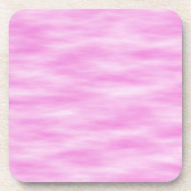 Pink and White Wavy Pattern. Beverage Coaster