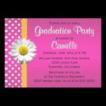 Pink and Yellow Daisy Graduation Party invitations