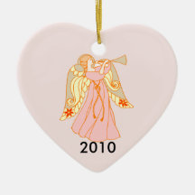 Pink Angel Heart Baby's 1st Christmas Christmas Tree Ornament