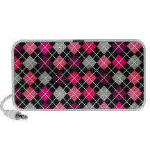 Pink Argyle Pattern Portable Speaker