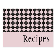 Pink Argyle Recipe Card Postcard