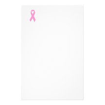 Pink Awareness Ribbon Customized Stationery