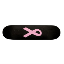 Pink Awareness Ribbon Skate Board
