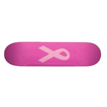 Pink Awareness Ribbon Skateboard Deck
