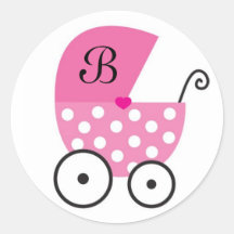 Pink Baby Carriage Stickers