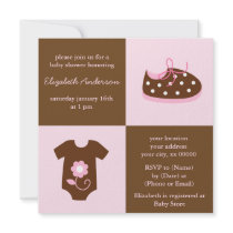 Pink Baby Clothes Invitations