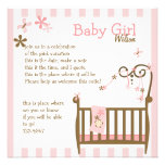 Pink Baby Crib Personalised Announcement