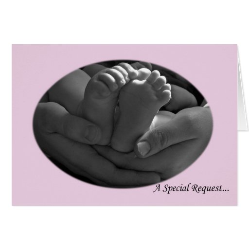 Pink Baby Girl Godparents Request Greeting Card