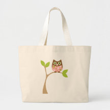 Pink Baby Owl Canvas Bag