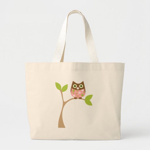 Pink Baby Owl Canvas Bag