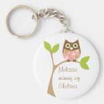Pink Baby Owl Key Chains