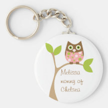 Pink Baby Owl Key Chains