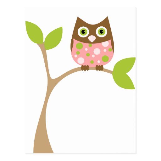 Pink Baby Owl Postcard