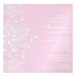 Pink Baby Shower Invitation Winter Snowflakes
