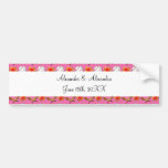 Pink baseball wedding favours bumper stickers