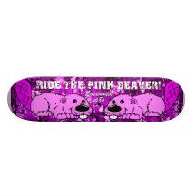 Pink beaver skate deck