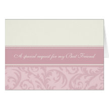Pink Best Friend Maid of Honour Invitation Card