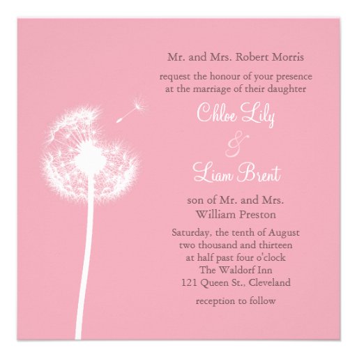 Pink Best Wishes! Wedding Invitation