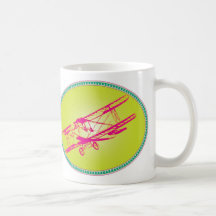 pink Biplane Mugs