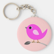 Pink Bird Keychain