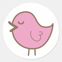 pink bird sticker