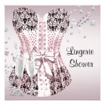 Pink Black Corset Lingerie Bridal Shower Custom Announcements