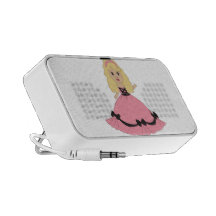 Pink & Black Gown Princess 4 PC Speakers