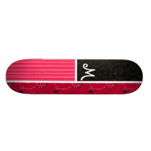 Pink & Black Ladybug Custom Skate Board