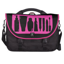 Pink black makeup accessory laptop bag