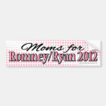 Pink/Black Moms for Romney/Ryan Bumper Sticker