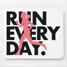 Pink/Black "Run Every Day" Mousepads