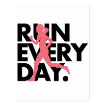 Pink/Black "Run Every Day" Postcards