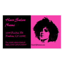 Pink black sassy fashion woman hair salon cards business card templates