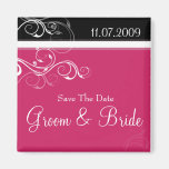 Pink & Black Swirls Magnet