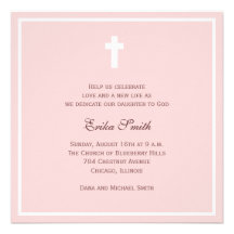 Pink Blessing Custom Invitations