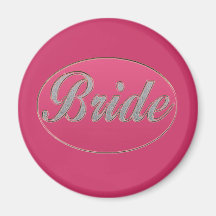 Pink Bling Bride Refrigerator Magnets