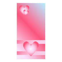 Pink, blue and white Valentine design Customized Photo Card