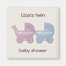 pink & blue baby buggy magnet