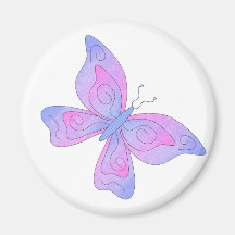 Pink & Blue Butterfly Magnet
