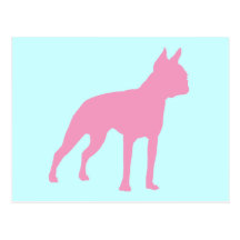 Pink Boston Terrier Dog Gifts Post Cards