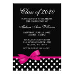 Pink Bow Polka Dots Graduation Announcement